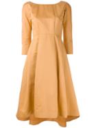 Jil Sander Navy Flared Dress, Women's, Size: 38, Yellow/orange, Cotton/linen/flax/acetate/cupro