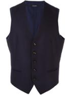 Tagliatore 'brian' Waistcoat, Men's, Size: 50, Blue, Virgin Wool/cupro