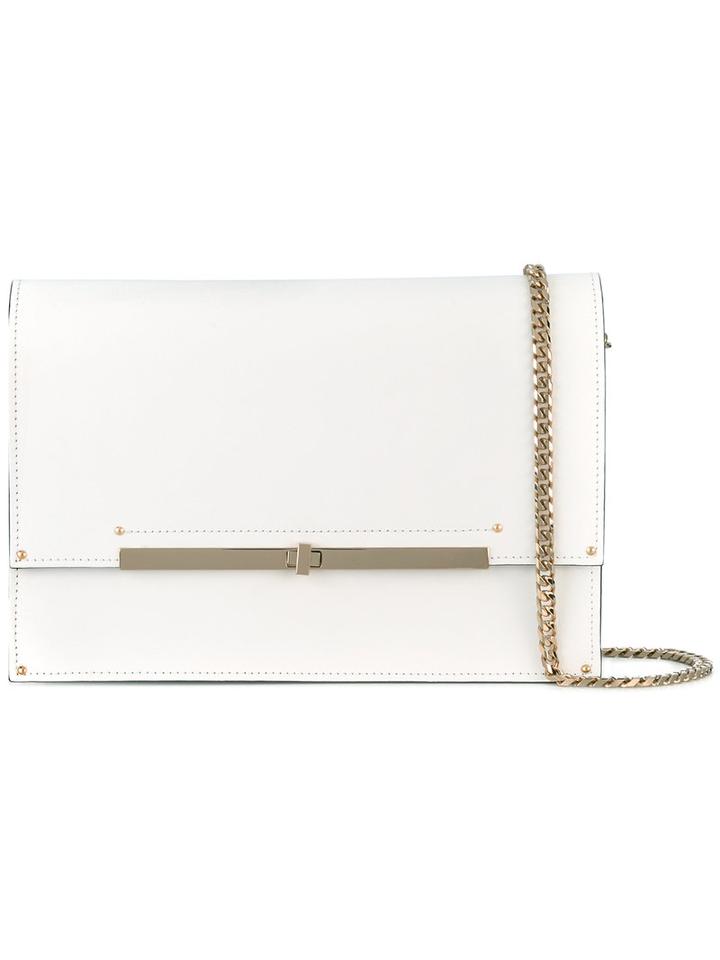 Casadei - Rear Pocket Clutch - Women - Calf Leather/nappa Leather - One Size, White, Calf Leather/nappa Leather