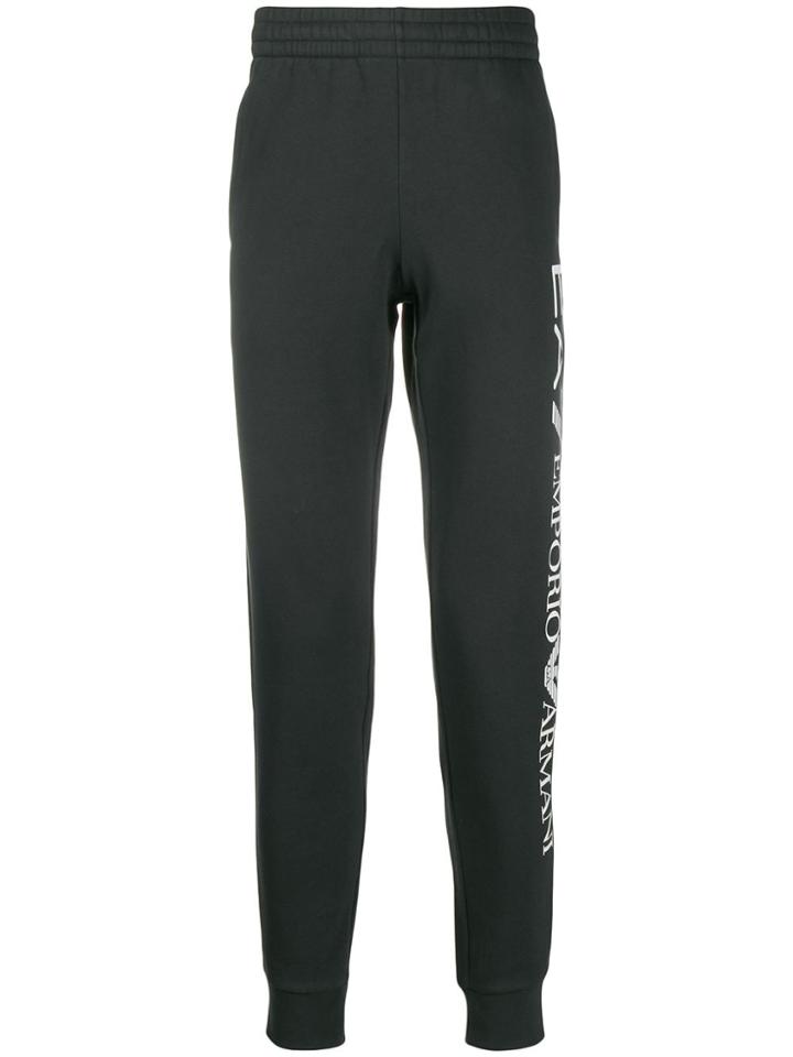 Ea7 Emporio Armani Cuffed Logo Track Pants - Blue