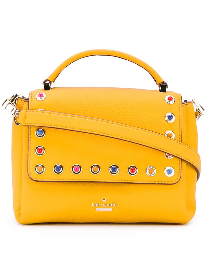 Kate Spade - Studded Shoulder Bag - Women - Leather/metal - One Size, Yellow/orange, Leather/metal