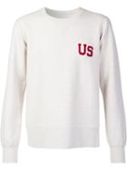 Visvim Us Embroidered Sweatshirt, Men's, Size: 2, Grey, Cotton/rayon