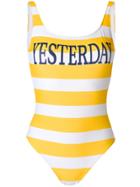 Alberta Ferretti Striped Swimsuit - Yellow & Orange