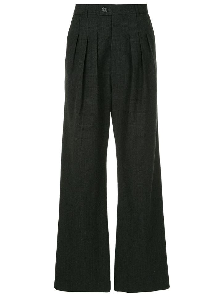 Strateas Carlucci Flared Check Trousers - Grey