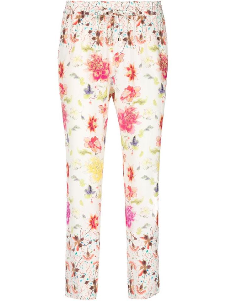 Etro Floral Print Cropped Trousers, Women's, Size: 42, White, Silk