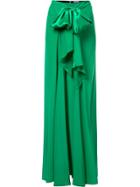 Tome 'charmeuse Long Bow Front' Skirt - Green