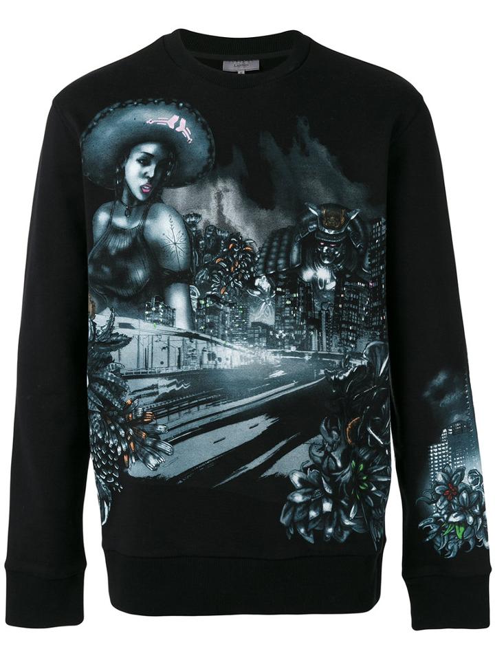 Lanvin Printed Sweatshirt, Men's, Size: Small, Black, Cotton