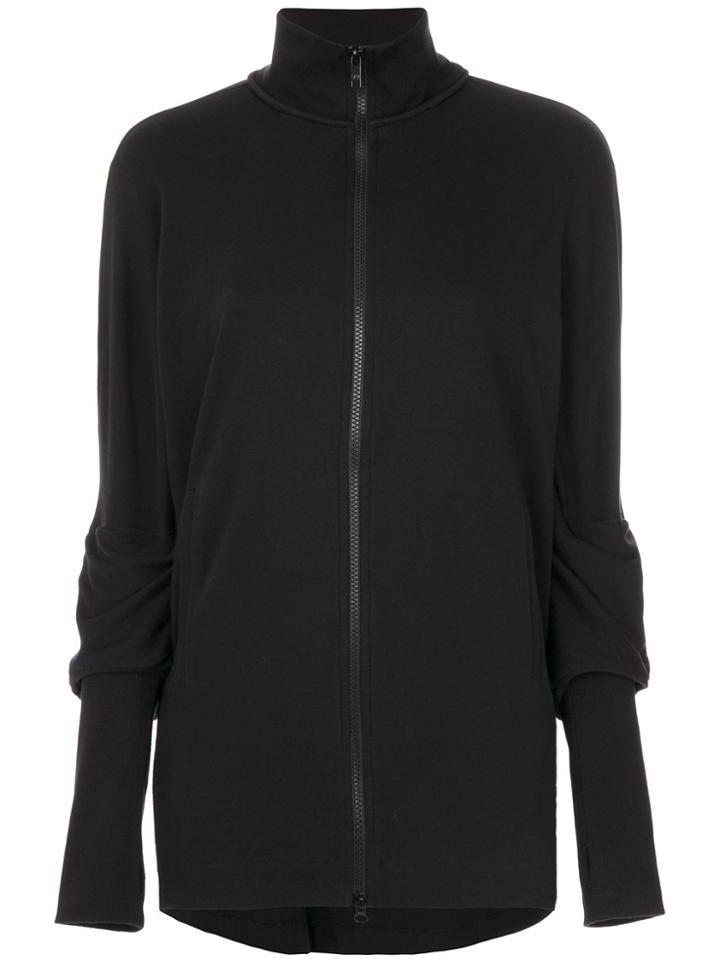 Y-3 Gathered Cuffs Zipped Cardigan - Black