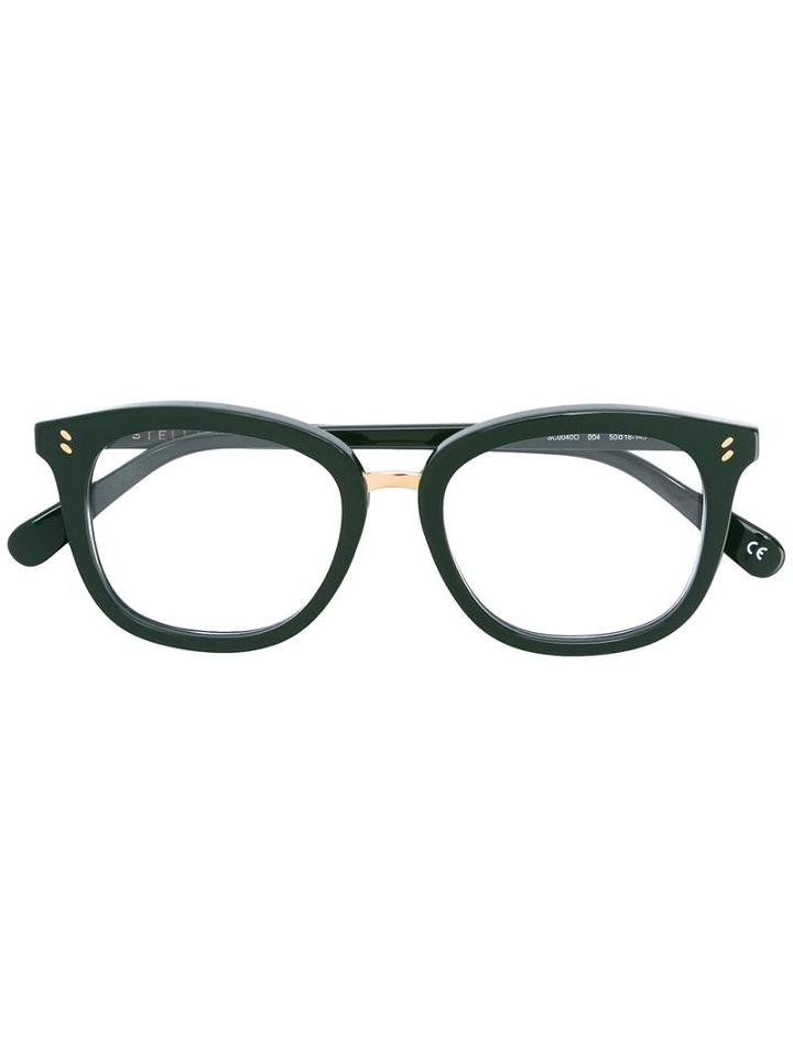 Stella Mccartney - Rectangular Glasses - Women - Acetate - One Size, Green, Acetate