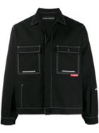 United Standard Contrast Stitch Shirt Jacket - Black