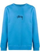 Stussy Logo Embroidered Sweatshirt - Blue