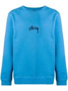 Stussy Logo Embroidered Sweatshirt - Blue