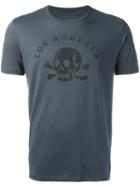 John Varvatos Skull Print T-shirt, Men's, Size: Large, Grey, Cotton/modal