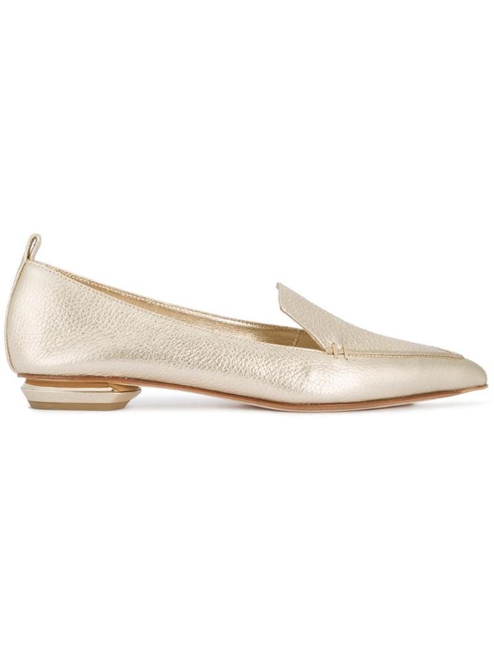 Nicholas Kirkwood Gold Beya Leather Pointed Loafers - Yellow