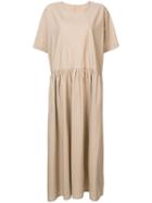 Uma Wang Short Sleeved Shift Dress - Nude & Neutrals