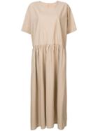 Uma Wang Short Sleeved Shift Dress - Nude & Neutrals