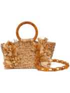 Carolina Santo Domingo Corallina Woven Clutch - Orange