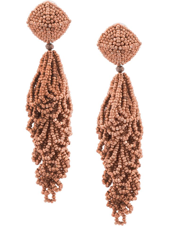 Sachin & Babi Beaded Chandelier Earrings - Pink & Purple
