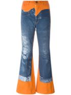 Jean Paul Gaultier Vintage Trompe D'oleil Flare Trousers, Women's, Size: 40, Blue