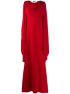 Alberta Ferretti Cape Maxi Gown - Red