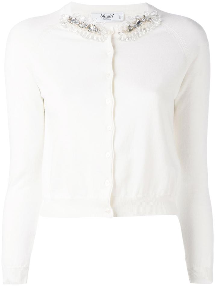 Blugirl - Embellished Cardigan - Women - Cotton - 44, White, Cotton