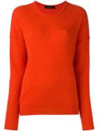 Cédric Charlier Longsleeved Ribbed Pullover, Women's, Size: 38, Yellow/orange, Polyamide/mohair/alpaca