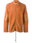 Maison Margiela Textured Knit Zip-up Sweatshirt, Men's, Size: Medium, Yellow/orange, Polyamide/wool