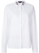 Rochas Crystal Embellished Shirt, Women's, Size: 42, White, Cotton/spandex/elastane/silk/polyester
