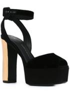 Giuseppe Zanotti Design Betty Platform Sandals, Women's, Size: 37, Black, Leather/suede