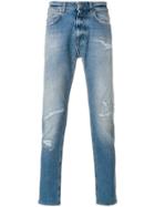 Closed Distressed Straight Leg Jeans - Blue