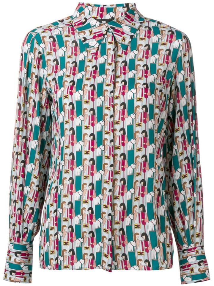 Elisabetta Franchi Illustrated Shirt - Blue