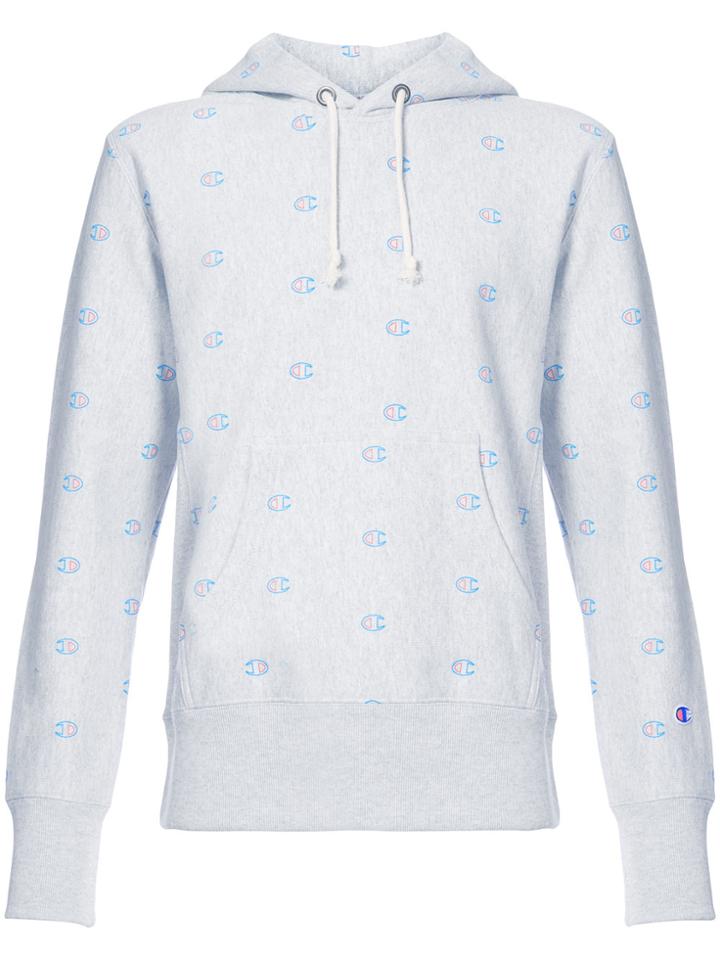 Champion Logo Printed Hoodie - Grey