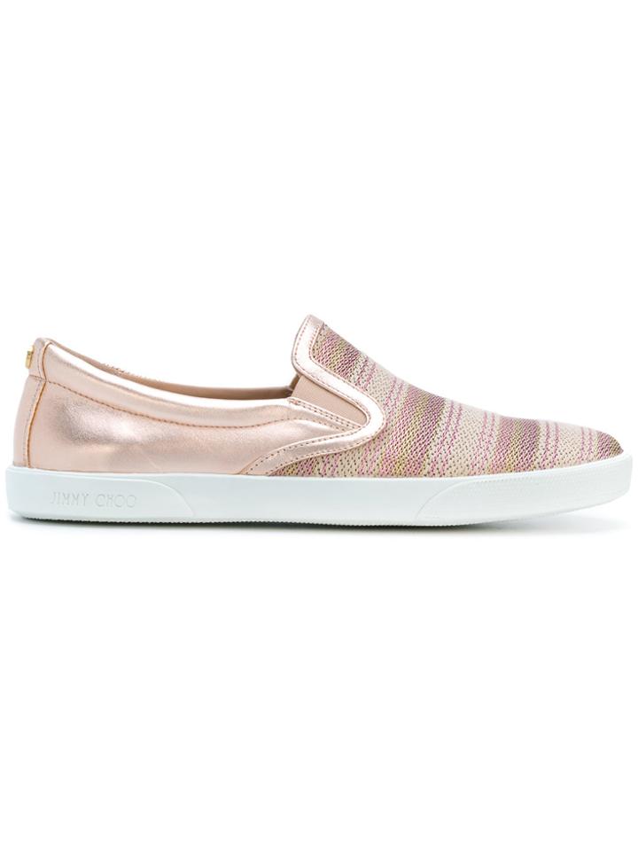 Jimmy Choo Striped Flats - Metallic