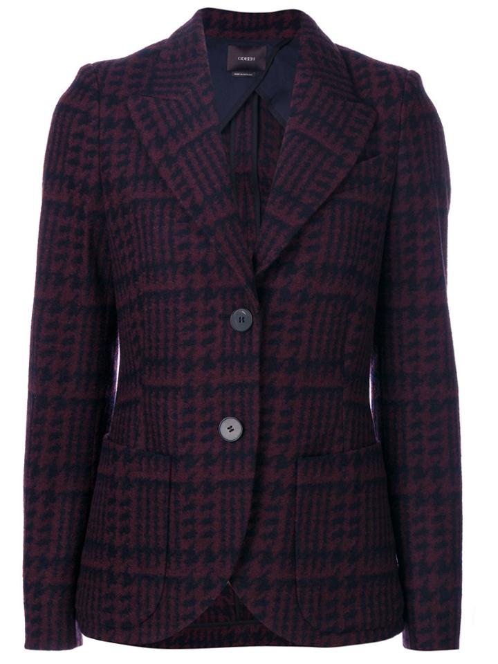 Odeeh Checked Single Breasted Blazer - Pink & Purple