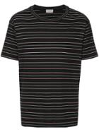 Saint Laurent Striped Short-sleeve T-shirt - Black