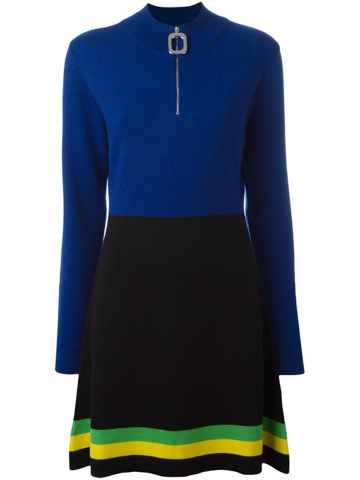 J.w.anderson Zip Collar Dress, Women's, Size: Xs, Blue, Virgin Wool