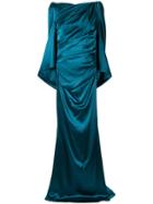 Talbot Runhof Sonica Cape Back Dress - Green