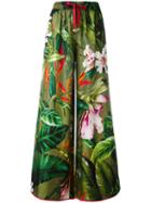 F.r.s For Restless Sleepers Tropical Print Palazzo Pants, Women's, Silk
