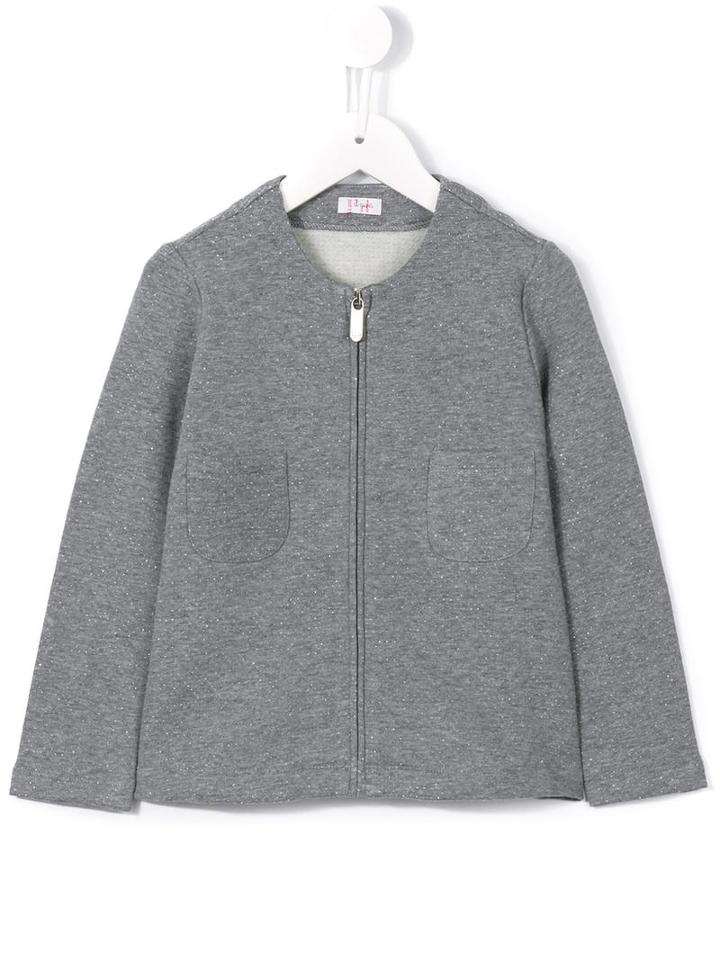 Il Gufo Zipped Up Jacket, Toddler Girl's, Size: 5 Yrs, Grey