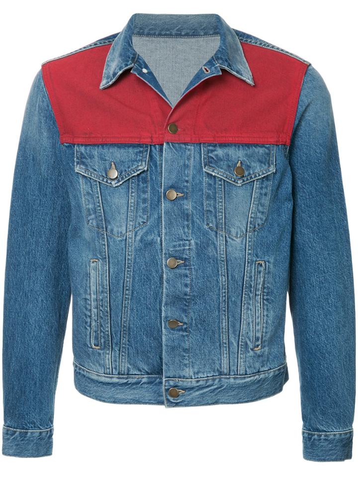 Ports V Colour Panel Denim Jacket - Blue