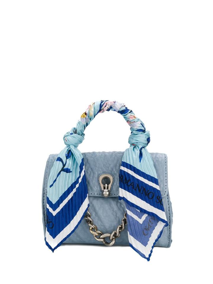 Ermanno Scervino Twisted Scarf Tote - Blue
