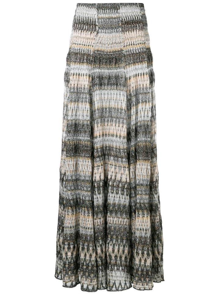 Missoni Zigzag Knit Long Skirt - Grey