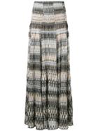 Missoni Zigzag Knit Long Skirt - Grey