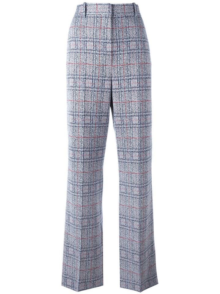 Céline Plaid Flared Trousers, Women's, Size: 40, Cotton/polyester