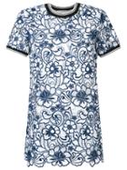 Martha Medeiros Floral Lace Eduarda Blouse, Women's, Size: 42, Blue, Polyester