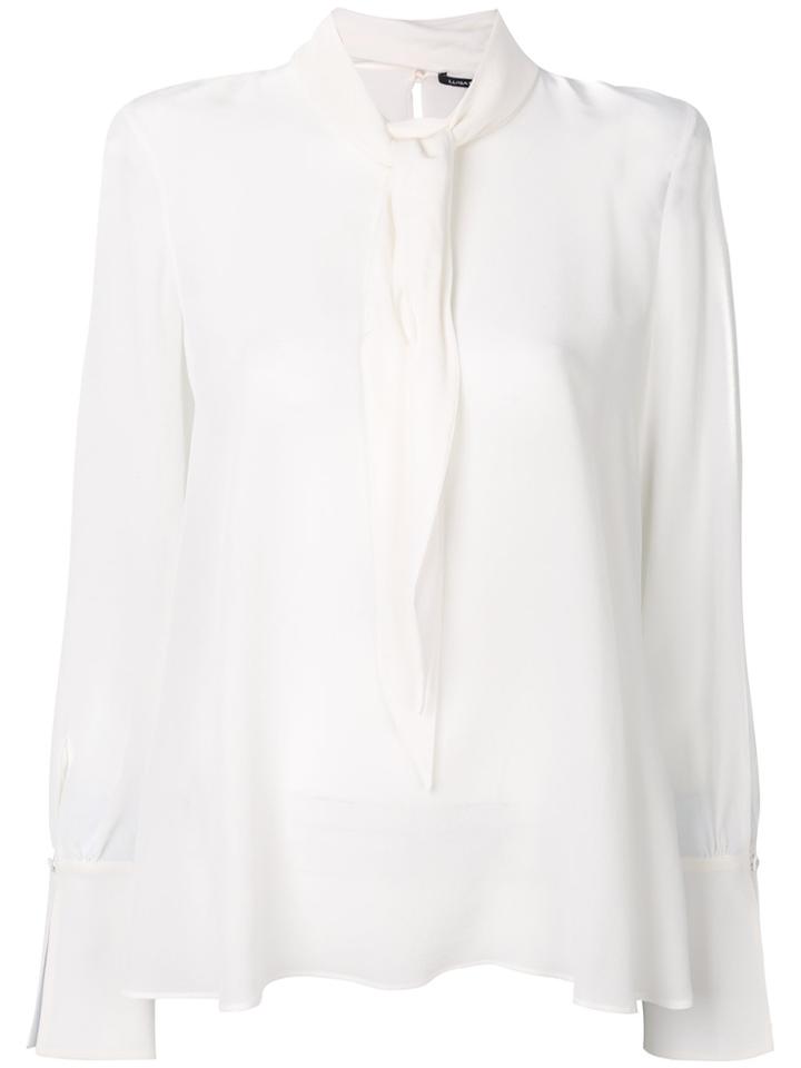 Luisa Cerano Scarf Neck Blouse - White