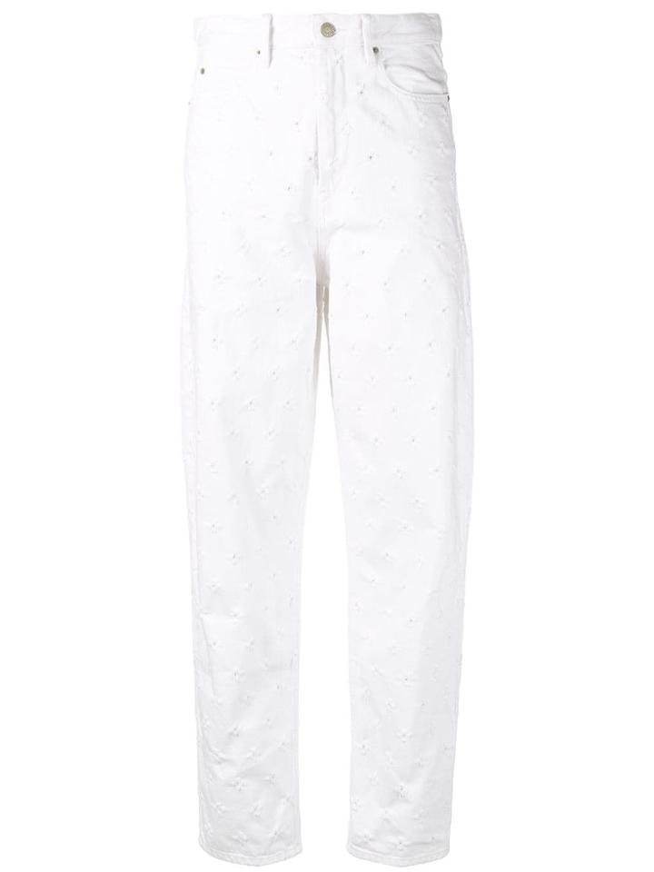 Isabel Marant Étoile Distressed Details Boyfriend Jeans - White