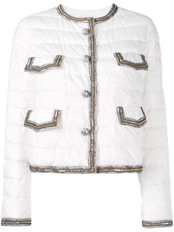 Ermanno Scervino Padded Knit Detail Jacket - White