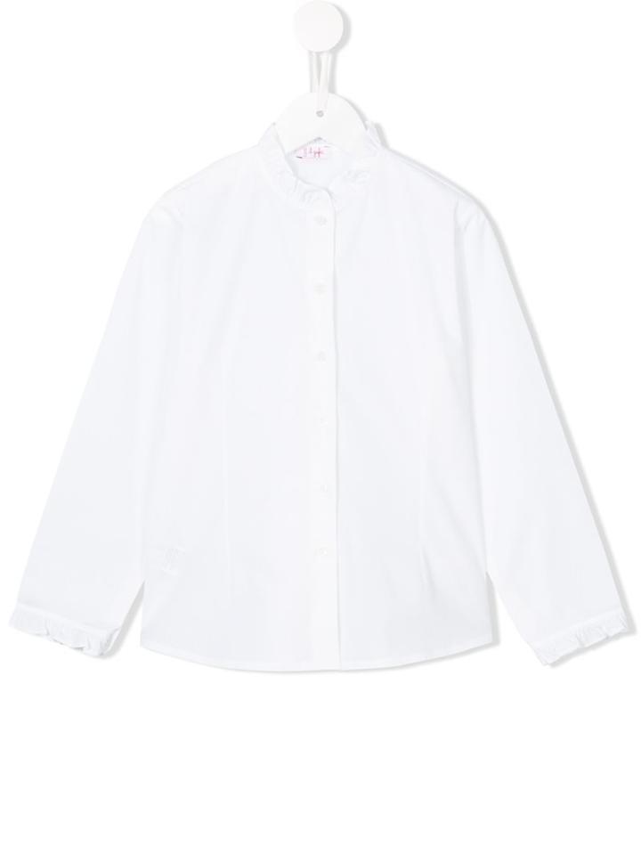 Il Gufo Ruffled Collar Shirt, Girl's, Size: 8 Yrs, White