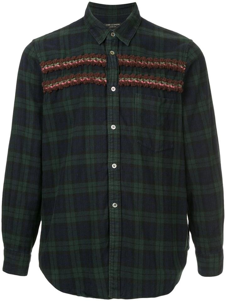 Comme Des Garçons Vintage Embellished Trim Check Shirt - Green